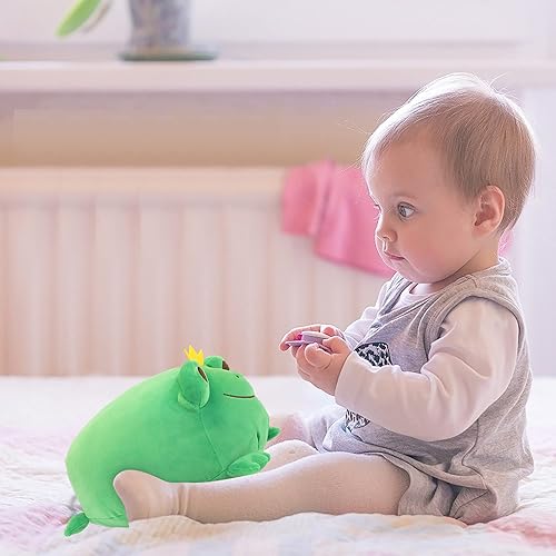 Miniatura 5 de Animal de peluche de rana súper suave, linda almohada de rana para acurrucar, adorable juguete de peluche de rana, regalo para niños pequeños, niñas