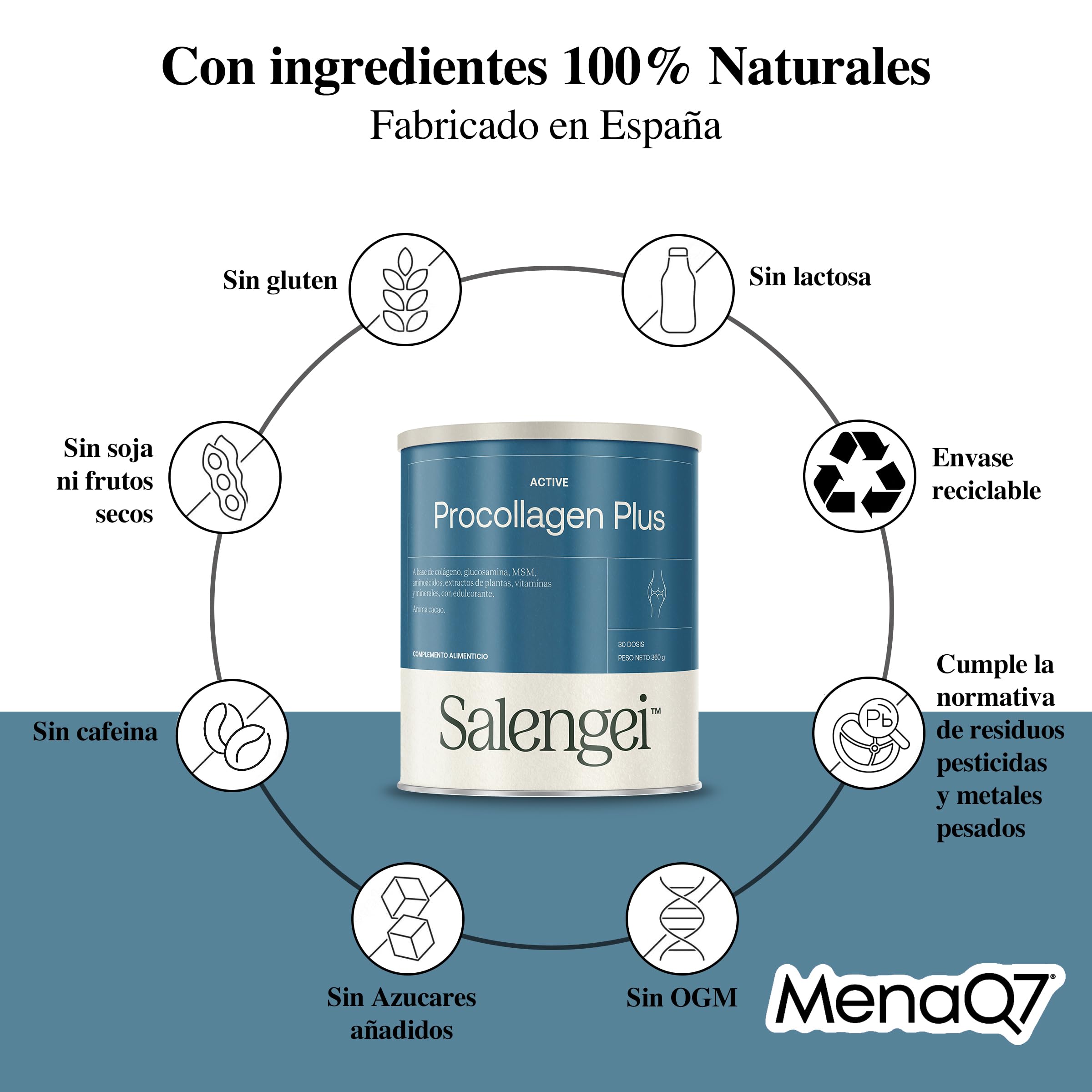 ACTIVE PROCOLLAGEN PLUS - Colágeno, glucosamina, MSM, aminoácidos, extractos de plantas | Formación del colágeno de la piel y de los huesos, funcionamiento normal de cartílagos y tejido conectivo