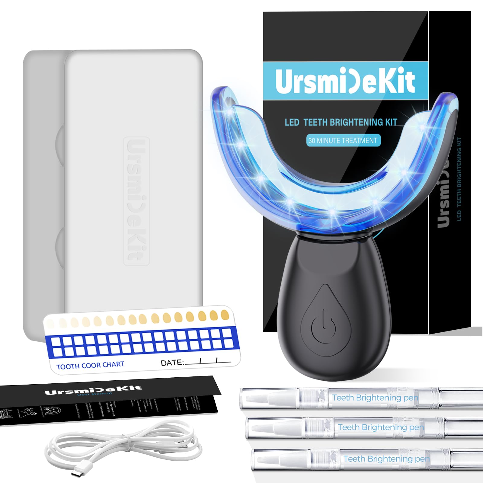 Teeth Whitening Kit with LED Light & Whitening Pen for Sensitive Teeth,