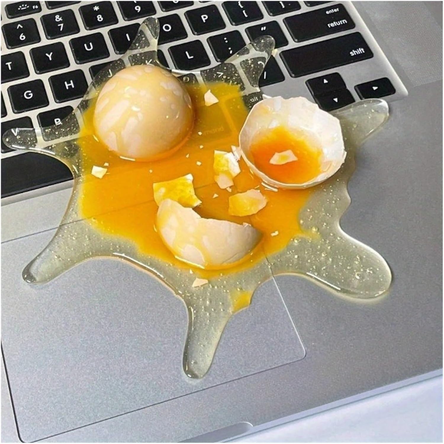 MUSM Broken Egg Holder - Funny Fake Splattered Egg Stand, Novelty Gag Gift Desk, Cool Mobile Dock image 4