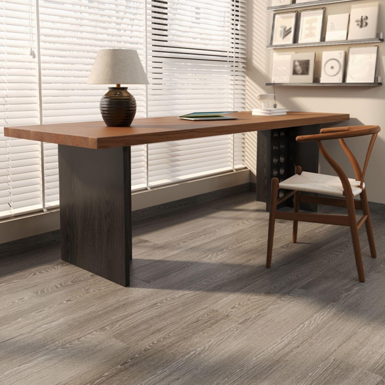 Computertisch Moderner großer Chefschreibtisch aus massivem Holz, Büro-Präsidenten-Computerschreibtisch, Werkbank Schreibtische Fürs Homeoffice(160cm)
