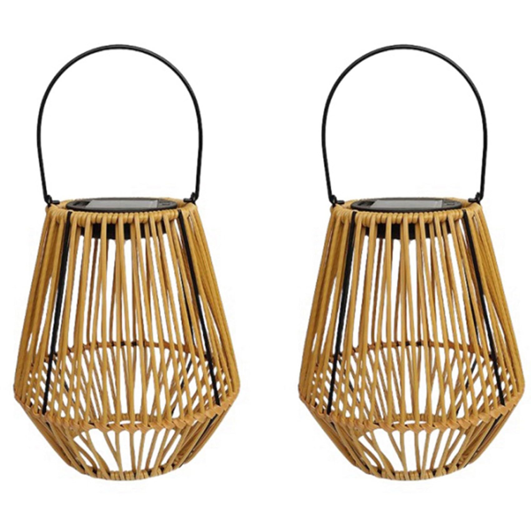 Vjsujehgy 2X Solar Rattan Garden Lights Outdoor Camping Home Courtyard Garden Pavilion Restaurant Led Garden Lights