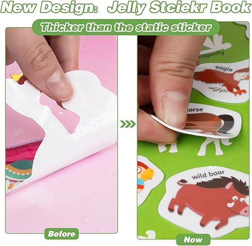 Miniatura 3 de Libro de calcomanías para niños de 2 a 4 años, 34 piezas con temas de animales, libro de actividades para niños y niñas, lindas calcomanías