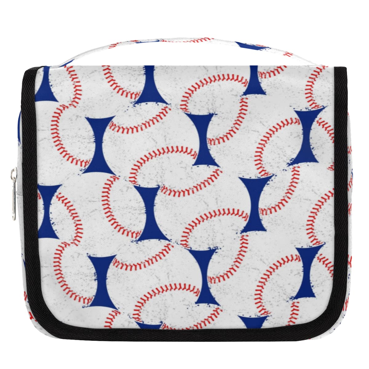 Baseballowy wzór podróżna kosmetyczka bejsbolówka design torba do mycia uniseks wiszące przybory toaletowe organizer na kosmetyki kosmetyki, wielobarwny, Jeden rozmiar