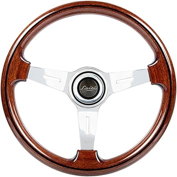 Luisi Italy Mugello Classico II Mahogany Wood Racing Vintage Steering Wheel 370 mm 14.55 inch Polished Spokes Handcrafted In Italy 33807