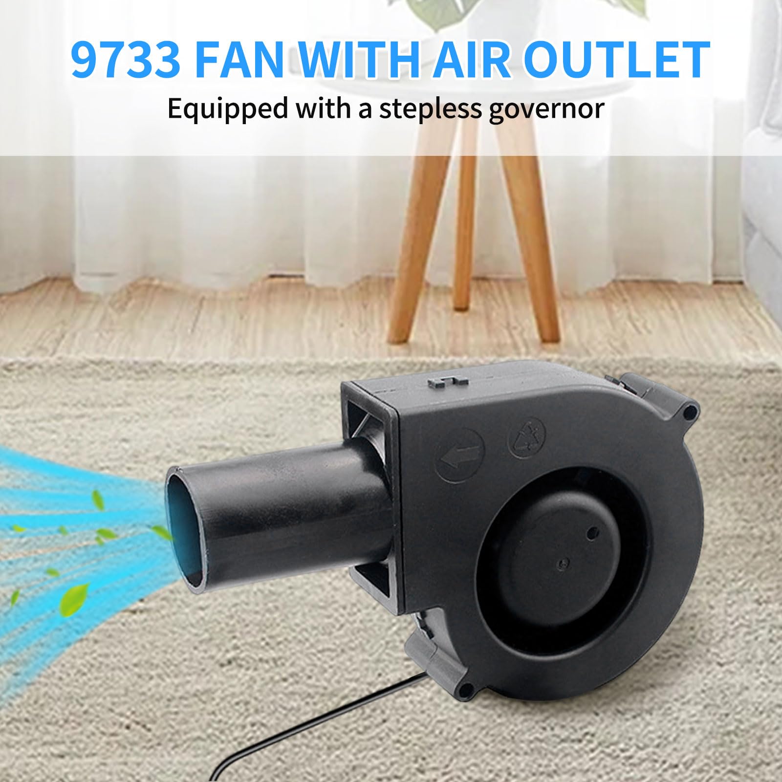 NAVESO Ventilatore Radiale 12V, Ventilatore a Turbina 12V, Ventola Turbo con Regolatore di Velocità e Uscita Aria, Ventilatore Centrifugo, Ventola di Raffreddamento Regolabile per BBQ Elettrodomestici