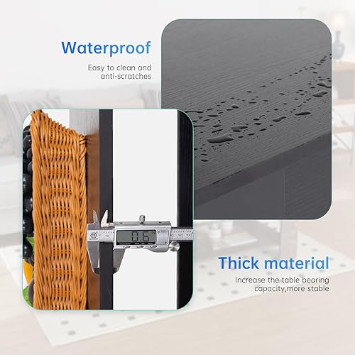 Miniatura 8 de PayLessHere Mesa auxiliar elevable con compartimento oculto y estante de almacenamiento, mesa de comedor de madera para sala de estar y hogar Negro