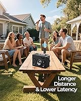 Vista 7 de ALPOWL Micrófonos inalámbricos, sistema de micrófono dinámico de metal con receptor recargable, duración de 50 horas, rango de 200 pies, micrófono