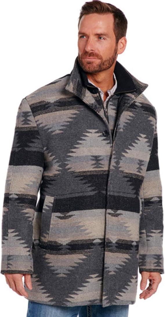 Cripple Creek Men's Grey Navajo Blanket Coat Grey XXLarge at Amazon