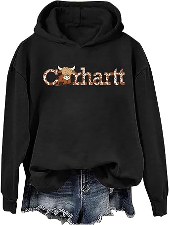 Highland Cow Western Pullover Hoodie, Highland Cow Western Sweatshirt For Women Men Highland Cow Sweatshirt