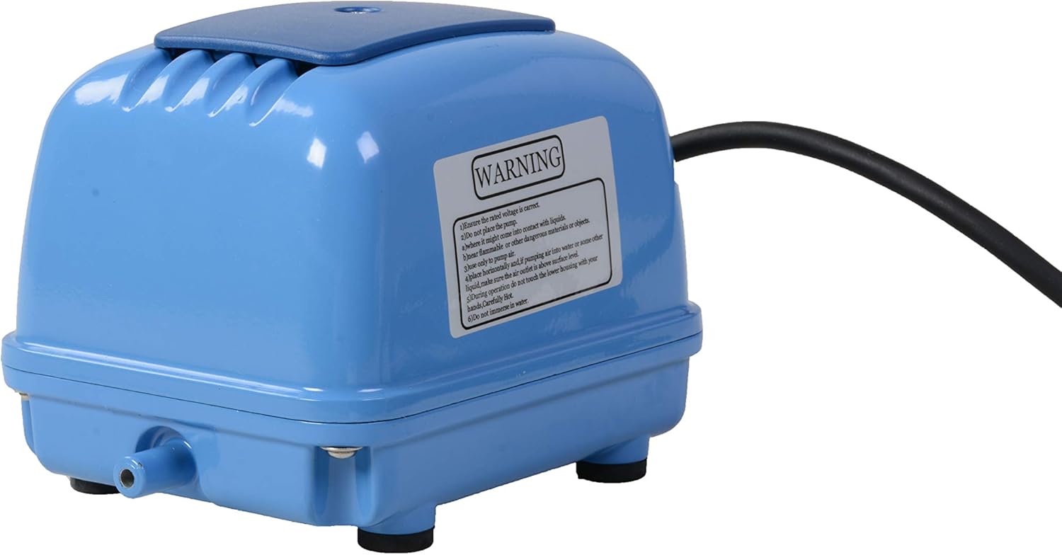 AquaForte SA15 luftpump, komplett set med luftstenar, flödeseffekt vid