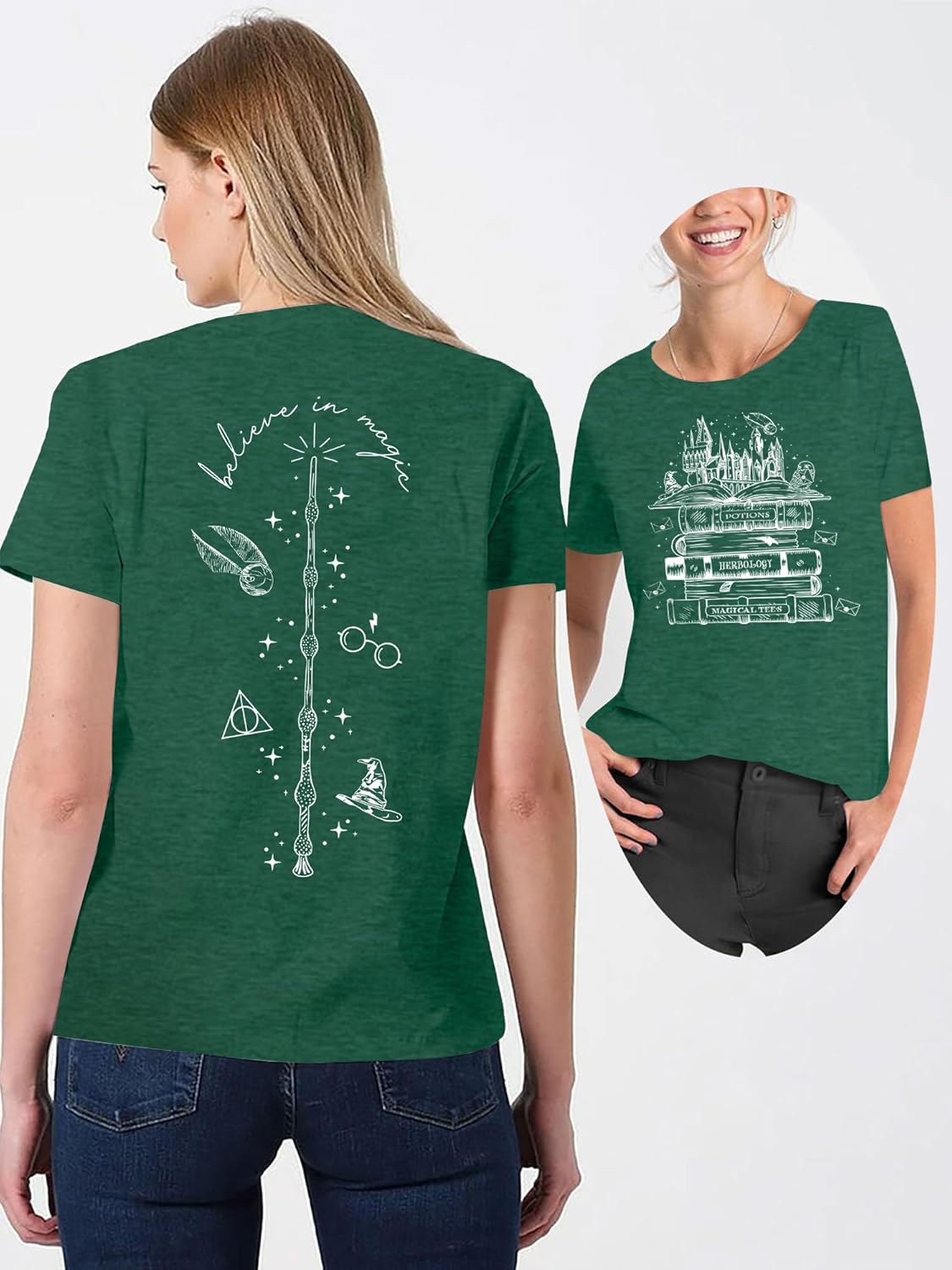 Magical Shirt for Women Novelty Wizard Book T-Shirts Magical School Shirts Wizard Costume Tops - Image 2