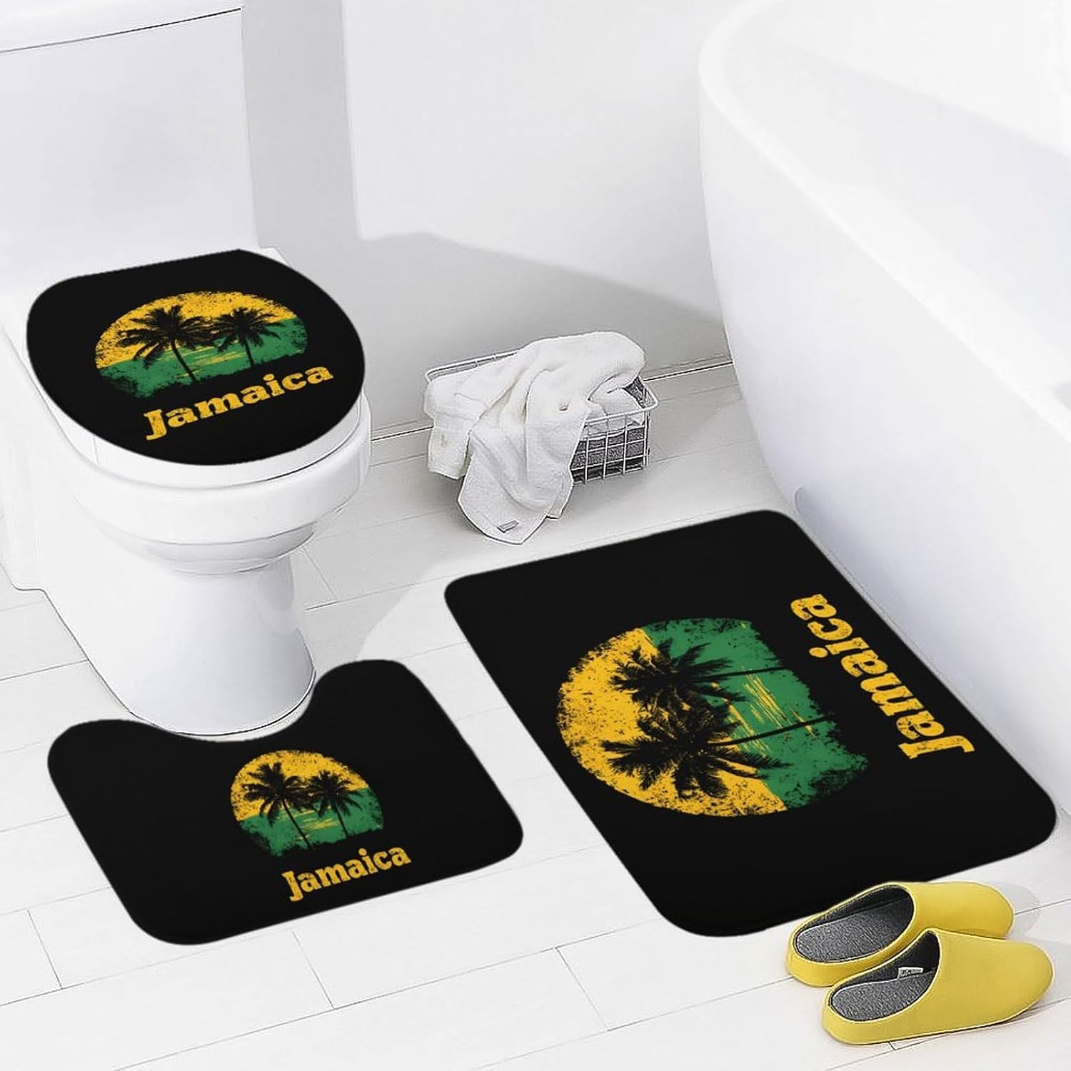 Jamaica Flag Palmtrees Boys Girls Short Sleeve Shirts Graphic T-Shirts Crewneck Casual Printed Tee