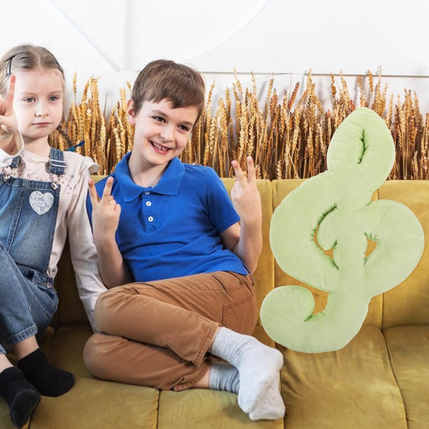 Music Note Throw Pillow Soft Plush Couch Cushion Decorative Sofa Pillow for Living Room Bedroom Music Lover Green
