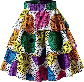 Women African Print Skirt Ankara Wax Short Skirt