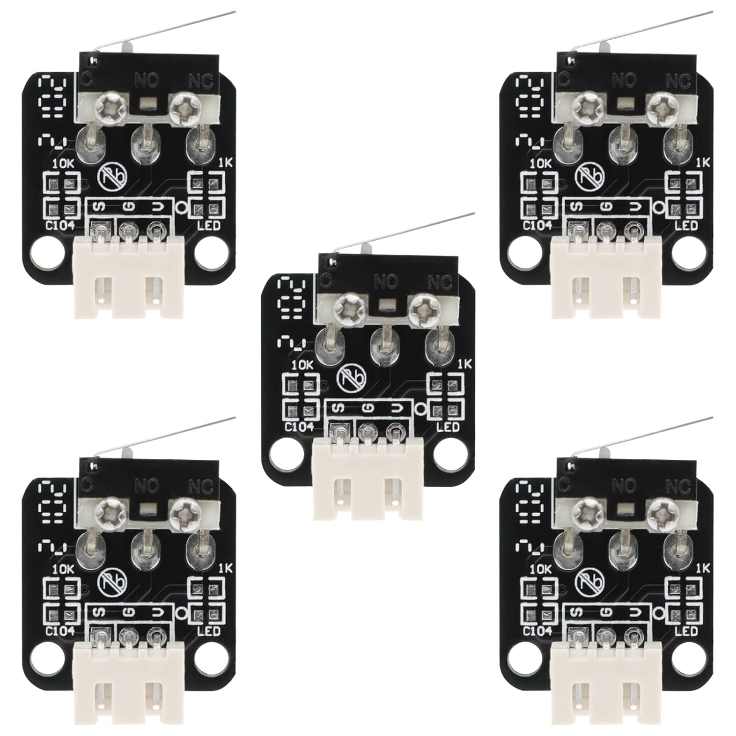 3D Printer Part End Stop Limit Switch,5 Pcs Micro Mechanical Switch 3 Pin Compatible with CNC RAMPS 1.4 RepRap 3D Printer CR-10 10S,S4,S5,Ender 3/Ender 3 Pro/Ender 3 V2 by GUBCUB