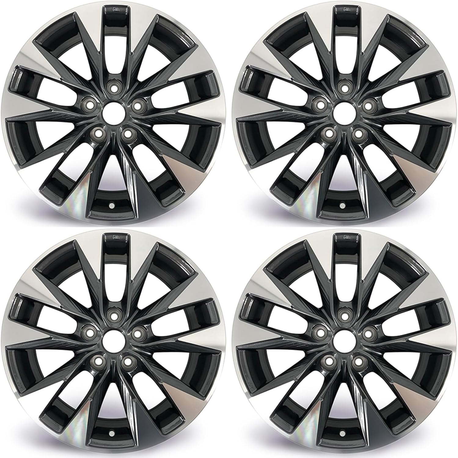 For Nissan Sentra Machined Charcoal OEM Design Wheel 17" 2015-2019 SAW62758 Set of 4 Replacement Rim