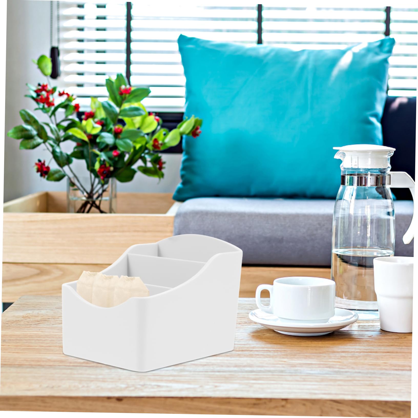 OFFSCH Sugar Bag Organizer Tea Bag Holder and Cup Storage Box for Kitchen Counter Capacity Multi Purpose Storage for Tea Bags and Sugar Packets