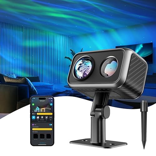 Govee Outdoor Projector Light, Laser and Aurora Star Projector Light for Indoor and Outdoor Decor, 16 RGB Patterns, RGBW Aurora, 51 Scene Modes, Works with Alexa, Google Assistant, Matter