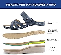 Vista 5 de Ortho + Rest Sandalias ortopédicas cómodas para mujer, sandalias ortopédicas para caminar con soporte de arco