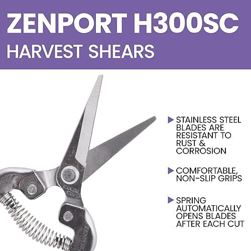Vista 4 de Zenport Cizalla de cosecha H300SC, hoja curvada larga del acero inoxidable