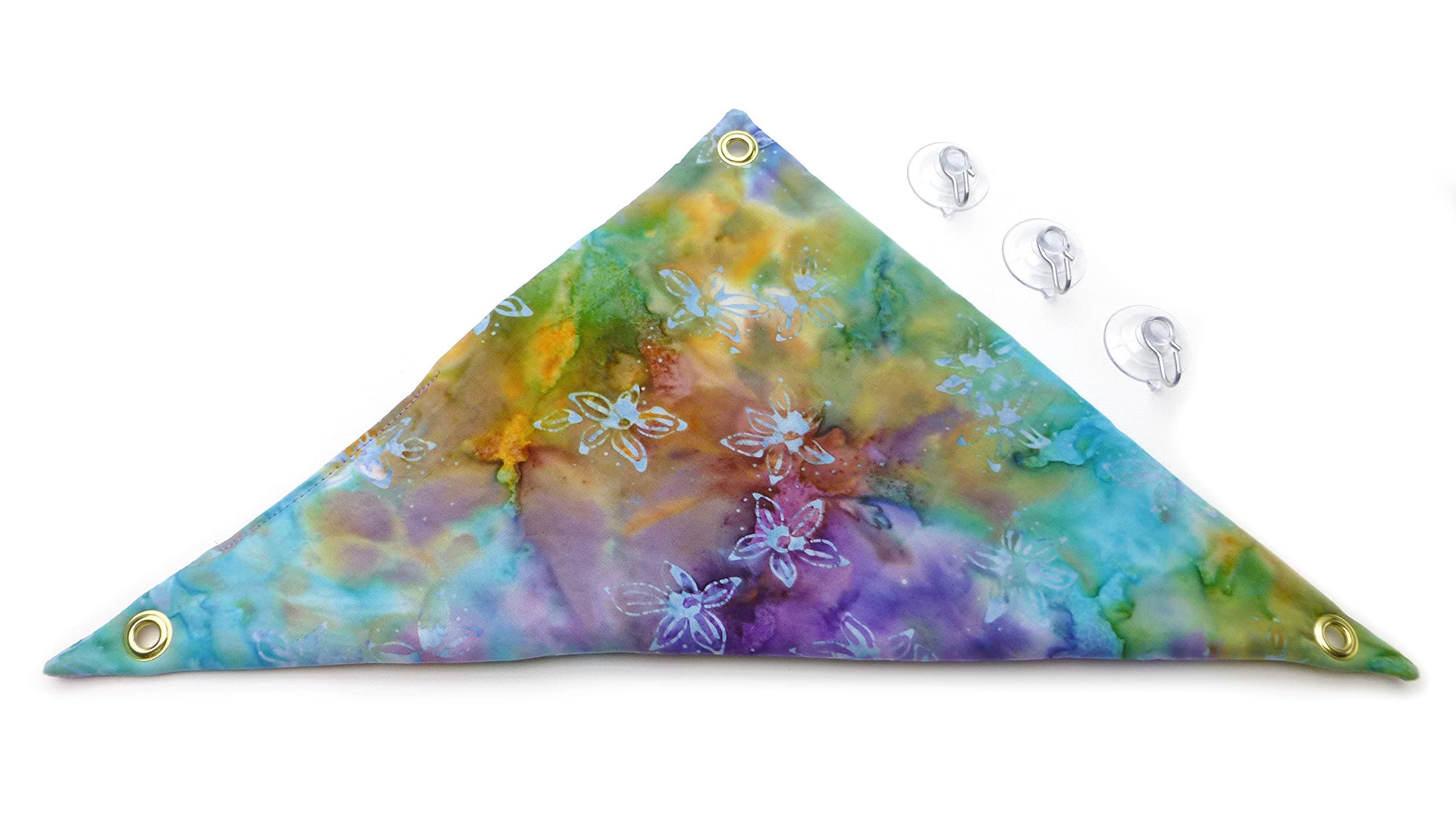 Mini-Hammock for Bearded Dragons, Watercolor Flowers Fabric with Suction Cup Hooks