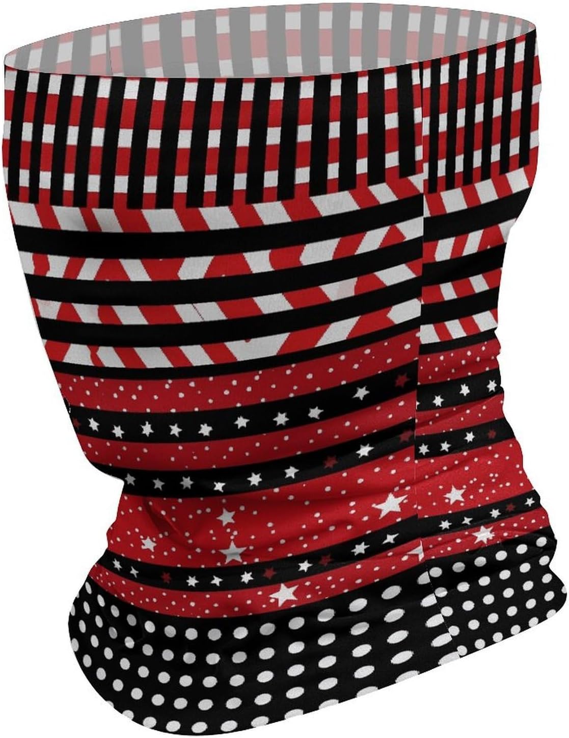 Striped Polka Dot Stars Neck Gaiter Bandana Windproof Breathable Face Mask Cover Face Cover Cold Weather Gator Scarf Winter Neck Warmer Gaiter Half Balaclava Scarf Mask for Men Women