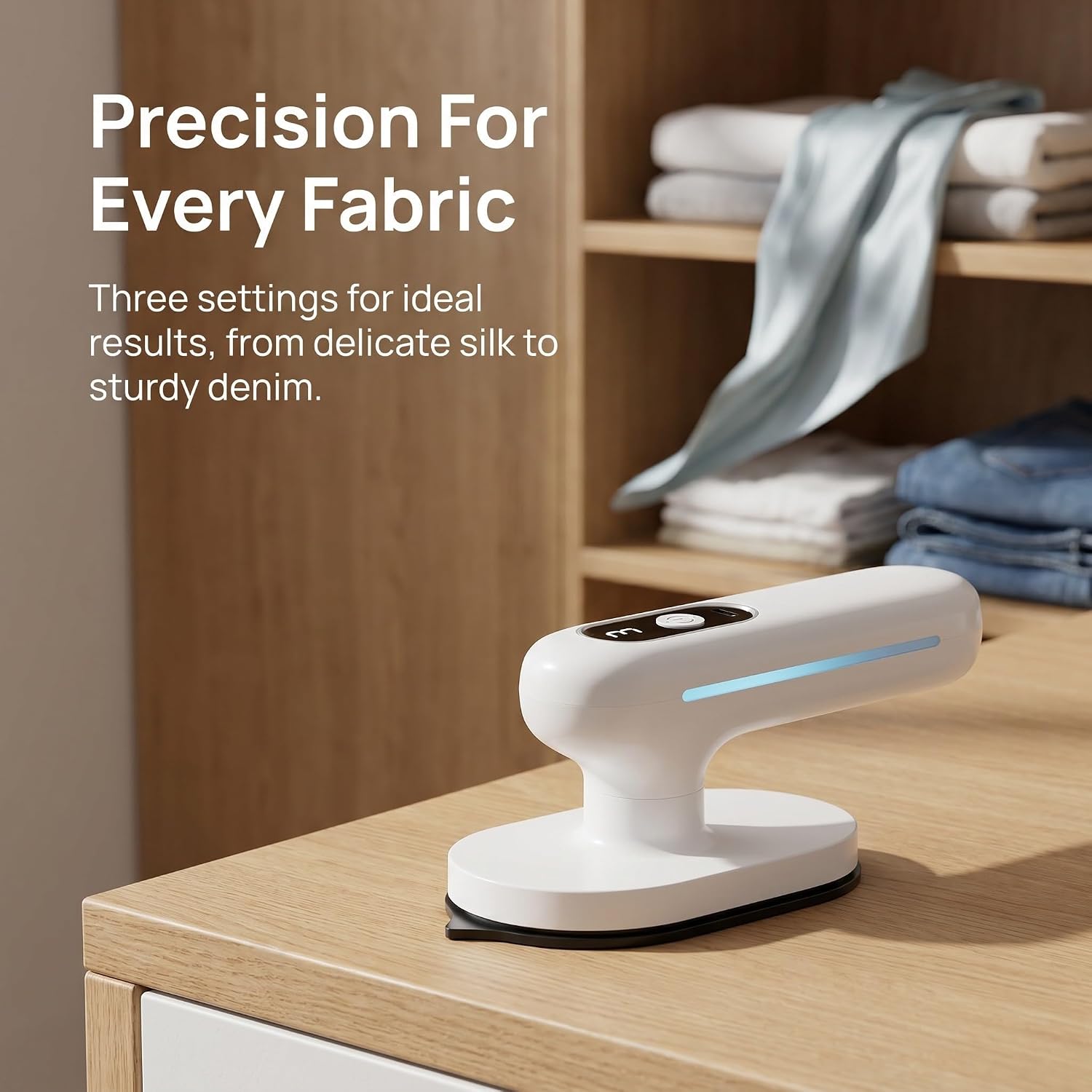 Cordless Iron with 3 Temperature Settings and Rotatable Handle Mini Portable Handheld Ironing Machine Easy to Maneuver Travel for Home and Office Use