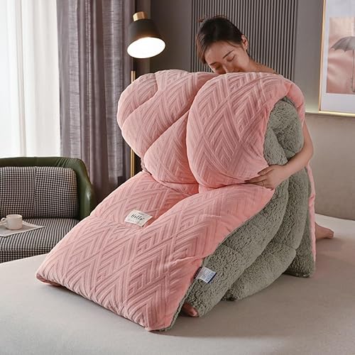 Miniatura 9 de CHDGSJ Warm Thicke - Edredón de lana de cordero, cálido para invierno, manta de invierno Sherpa con núcleo de edredón mullido de forro polar de