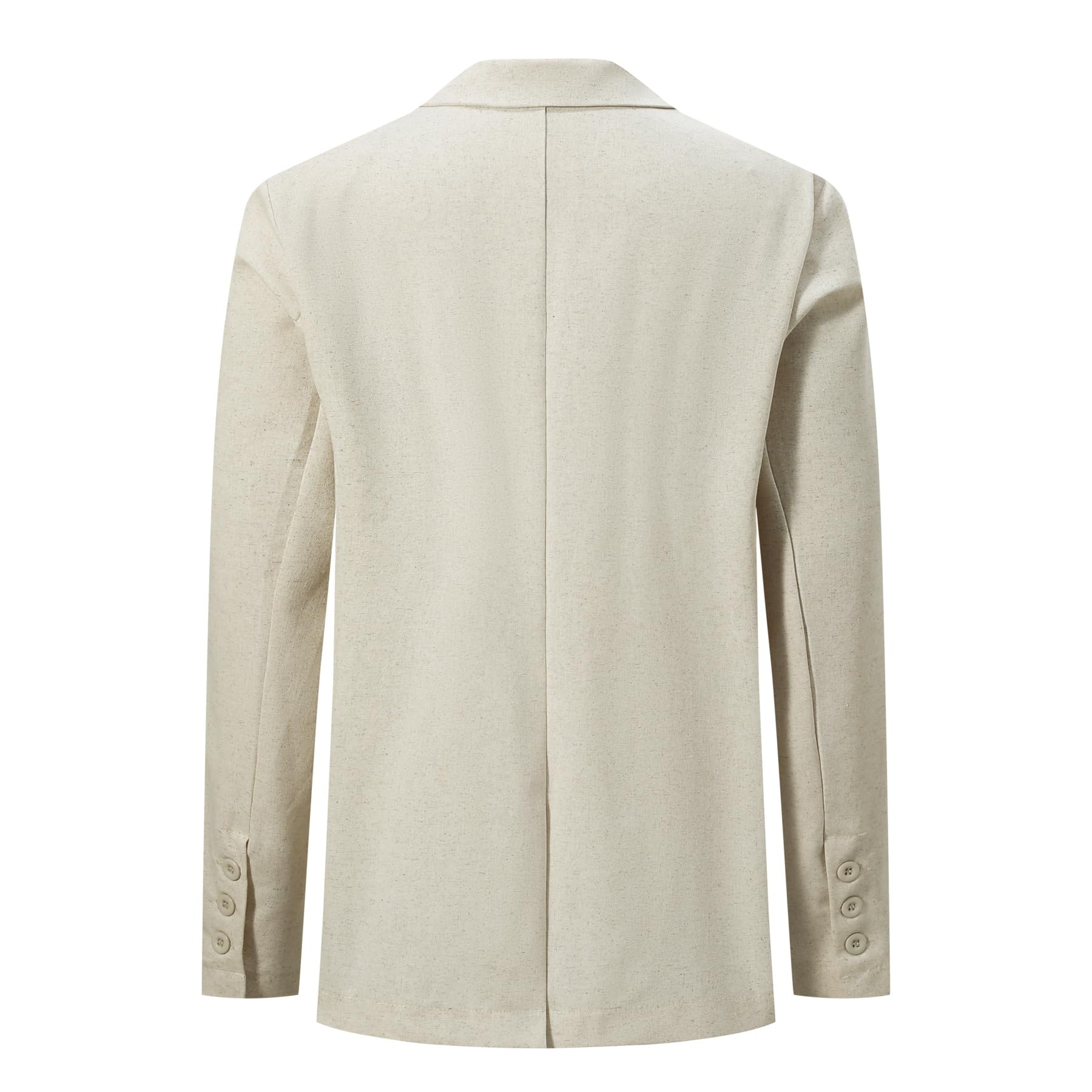 YFFUSHI Abito Classico Uomo Due Pezzi Lino Misto Un Bottone Estivo Casual, Beige, M
