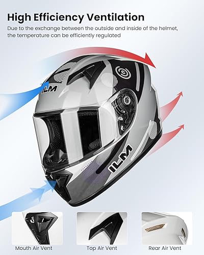 Miniatura 4 de ILM Casco para jóvenes y niños de cara completa para motocicletas, aprobado por el DOT y ECE, para motocross, ATV, bicicleta de tierra, casco de