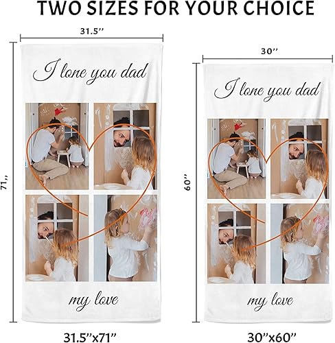 Miniatura 5 de Tiirreez Toalla de playa personalizada añade tu foto y texto, toallas de playa personalizadas de 30 x 60 pulgadas, toalla de playa ligera y compacta