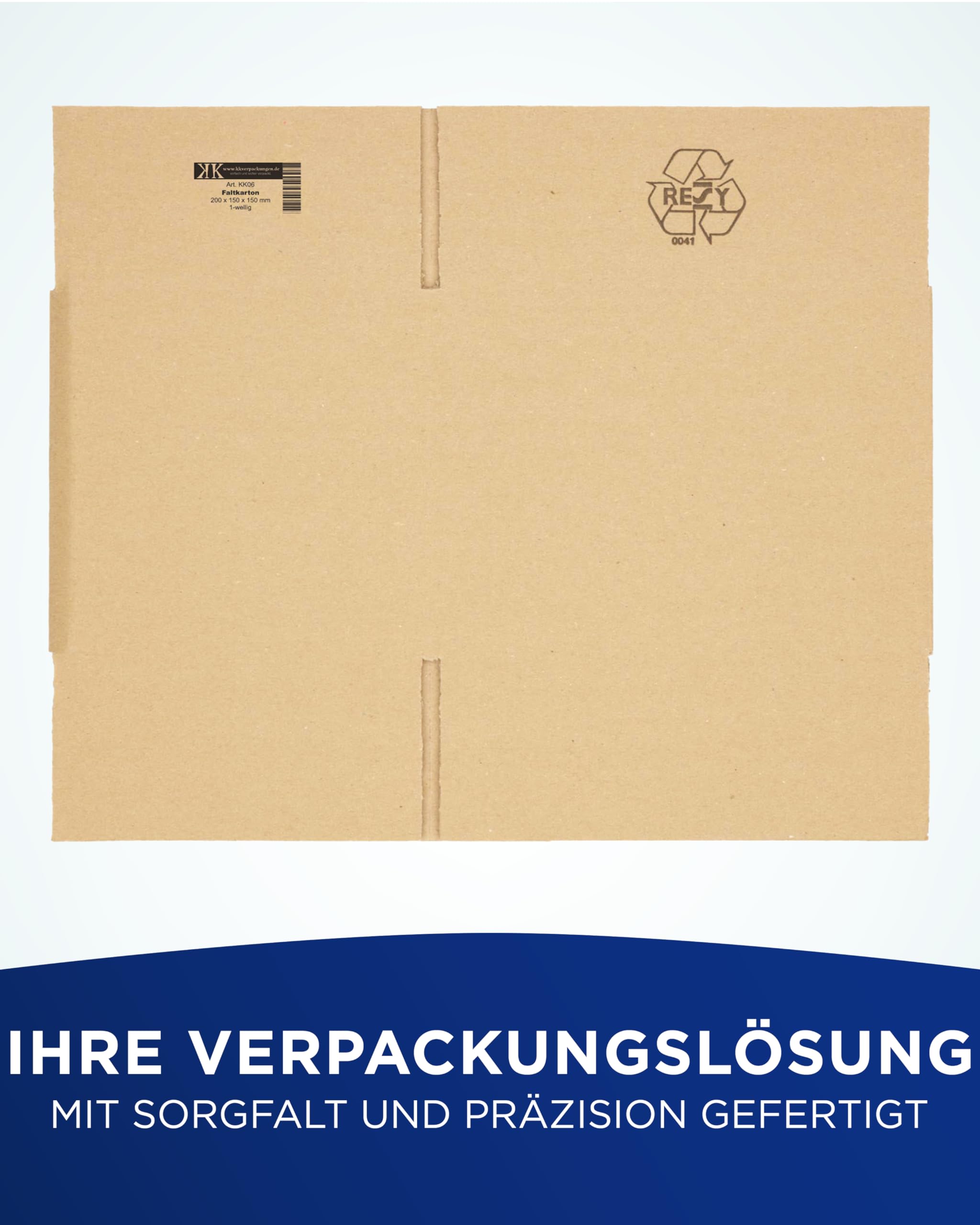 KK Verpackungen Versandkartons 200 x 150 x 150 mm Braun 1-wellig (Außenmaß 205 x 155 x 155 mm) | 150 Stück, Faltkartons Kartons für Versand als DHL Päckchen M Hermes Päckchen DPD GLS Paketklasse XS