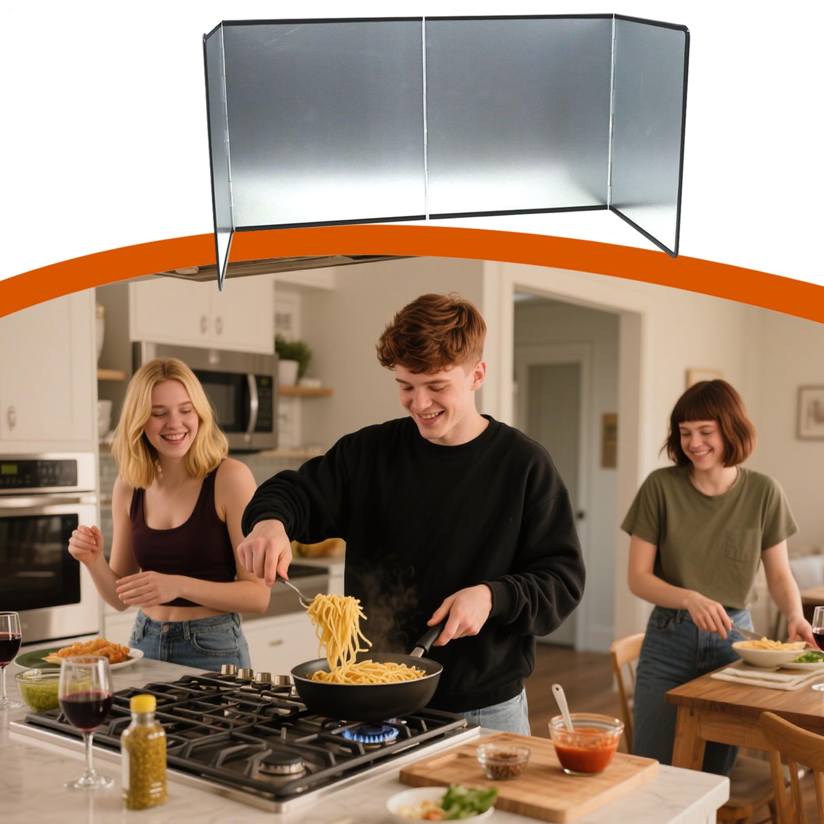 Protector De Salpicaduras Pantalla Antiaspersion | Protector Plegable de Grasa para Sartén Freidora Cocina Encimera Pared