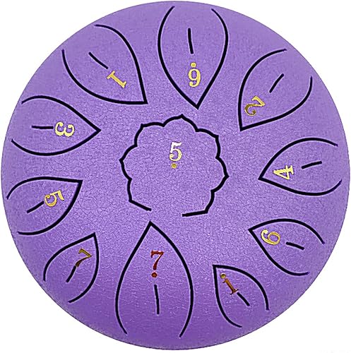 Vilihkc Tambor de lengua de acero 11 notas 6 pulgadas de diámetro tipo loto tambor de mano tambor curativo tambor de percusión instrumento tambor de