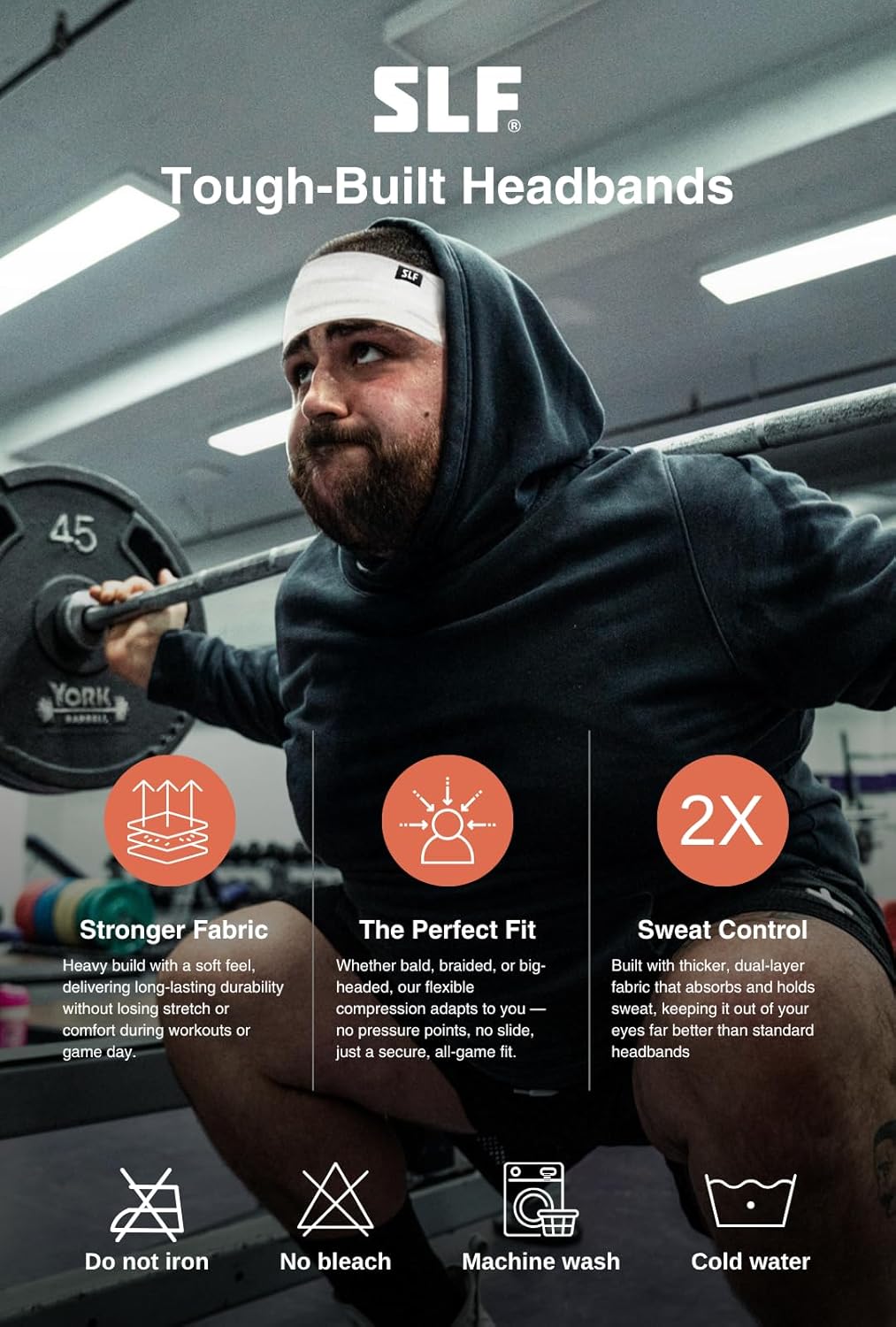 Solid Headband for Men and Women - Sports Sweatband - Workout, Football, Running, Yoga - Lightweight & Quick Dry