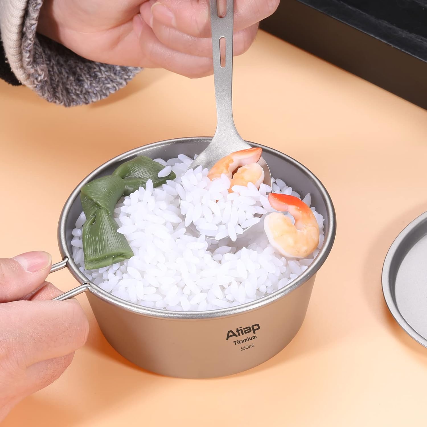 Sierra Cup Bowl Pot Titanium Bowl Cookware 350ML 520ML for Outdoor Camping Hiking Picnic BBQ (350ML)