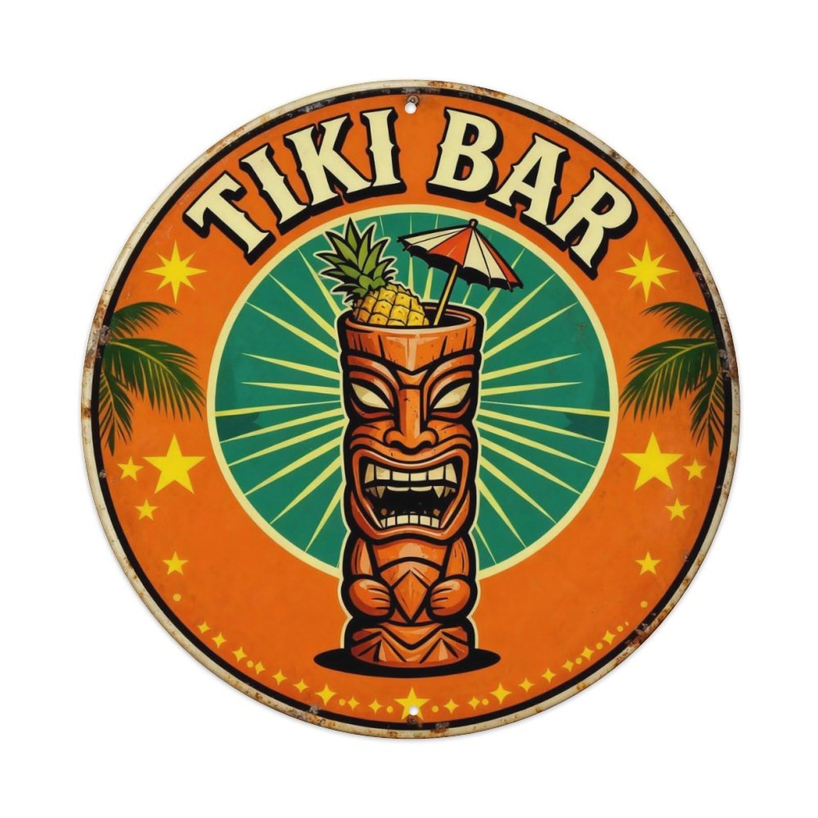 Tiki Bar Tropical Sign Metal Tin Sign Plaque