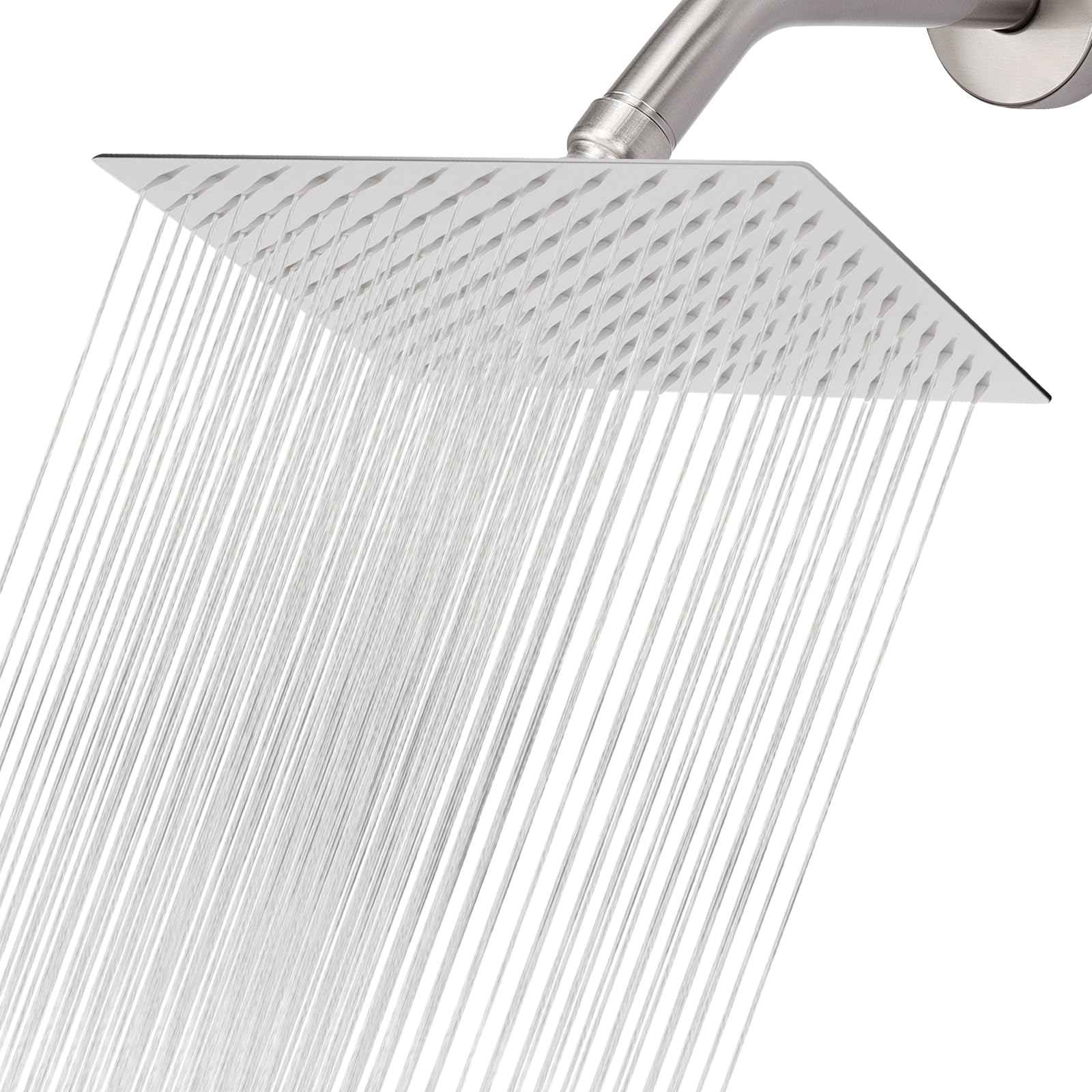 NearMoon Rain Shower Head, High Flow Stainless Steel Rainfall Shower, High Pressure Design, Awesome Shower Experience Even At Low Water Flow (12 Inch Rectangle, Brushed Nickel)