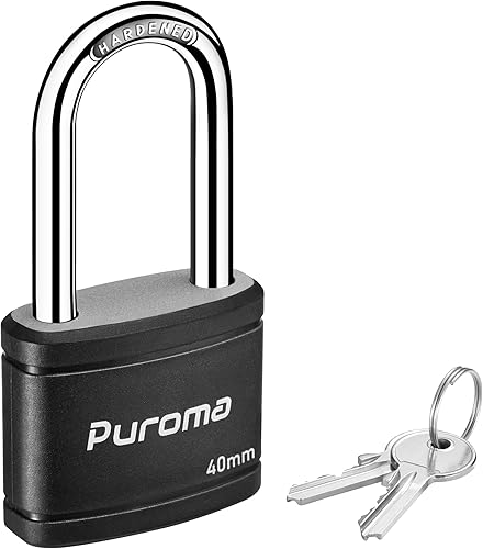 Puroma Candado con llave con 2 llaves iguales, cerradura de casillero de 1.8 pulgadas, cerraduras de alta resistencia para puerta, cerrojo, caja de