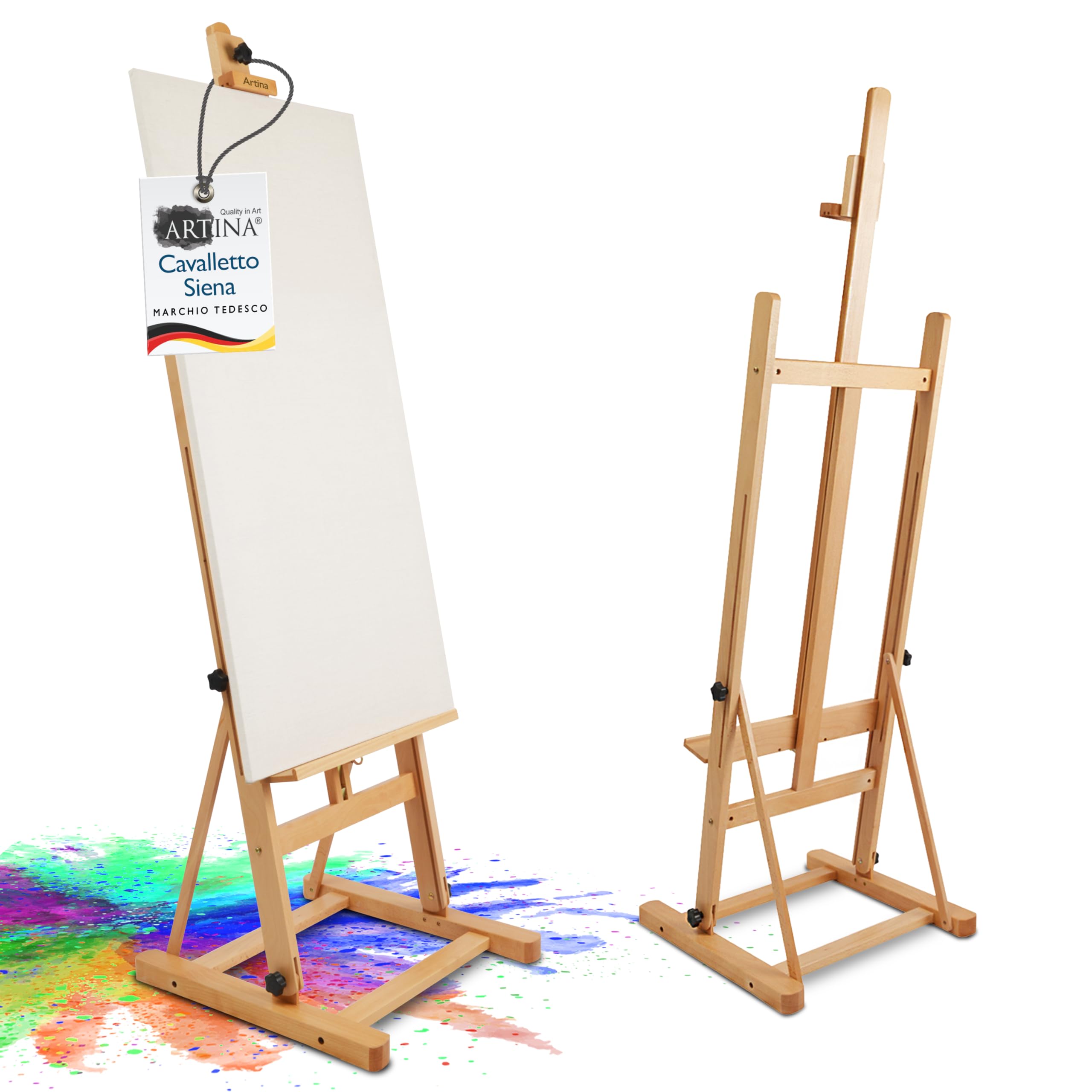 Artina Cavalletto per pittura da studio Siena - legno massello di faggio - per artisti e atelier artistici di belle arti