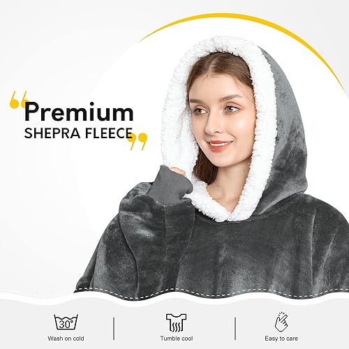 Miniatura 3 de Manta con capucha para mujer sudadera con capucha de gran tamaño para mujer acogedora y cálida manta gigante de sherpa regalos de cumpleaños para