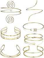 FEYIR 7PCS Adjustable Arm Cuff Jewelry Set for Women - Upper Arm Cuffs, Bangles, Bands - Lead Nickel Free Bracelets