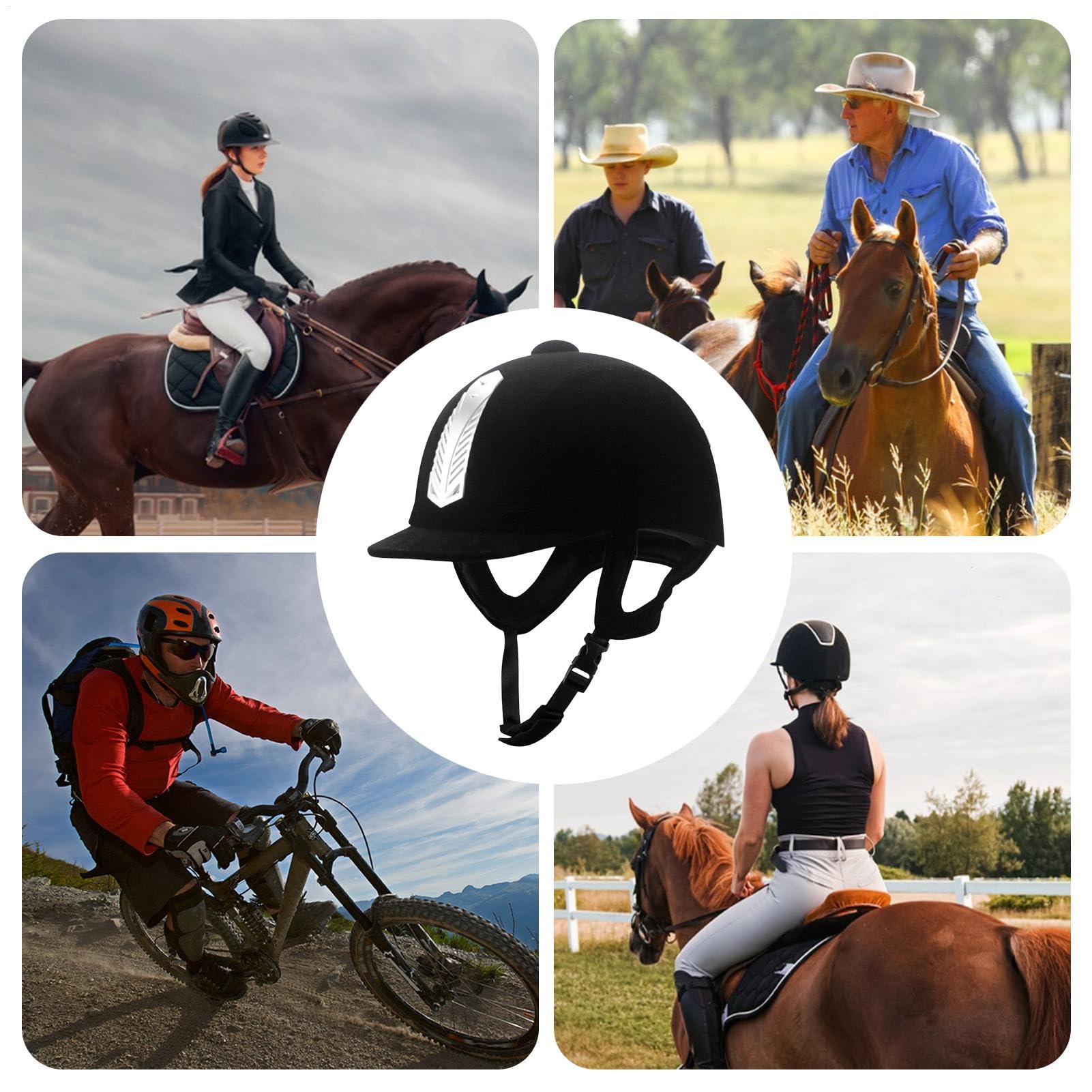 Casco de equitación, casco de equitación para mujer y hombre, casco deportivo, casco de equitación, casco ajustable para protección ecuestre, sombreros de seguridad para equitación, casco de