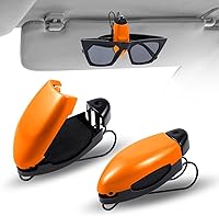 Vista 8 de Frienda Clip para lentes de sol de automóvil, 2 piezas, clips para visera de sol, accesorios de montaje para anteojos (negro)
