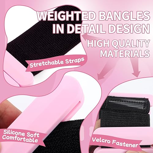 Miniatura 5 de Pesas de muñeca Pesas ajustables para tobillo y muñeca para mujeres y hombres Juego de pulseras con peso de 2 libras (1 libra cada una) Pesas