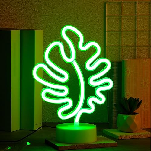 Miniatura 4 de Letrero de neón de flamenco, palmera de coco, luces de neón, hojas de palmera, funciona con pilas, alimentado por USB, con pedestal para dormitorio,