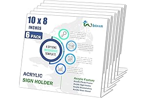 Acrylic Picture Frames 8x10 Self Standing for Display, Clear Tabletop Sign Holder,...