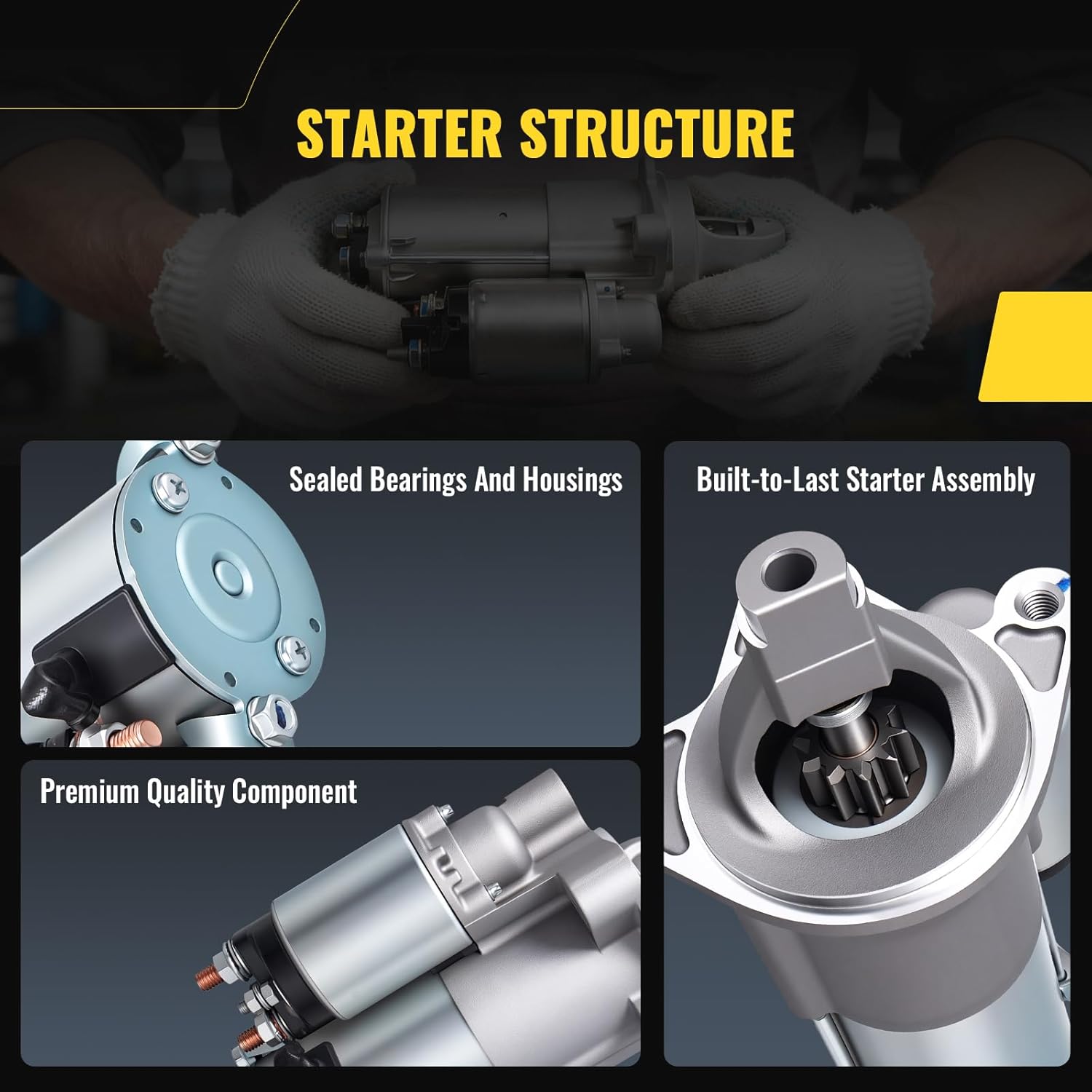 TUCAREST 6763 Starter Compatible With 2007-2011 Do-dge Nitro 4.0L, 07-08 Je-ep Wrangler,09-11 Wrangler w/M.T. [OE# 4801269AB 4801269AD 04801269AB 8000160 8000243 6763N SDR0373]