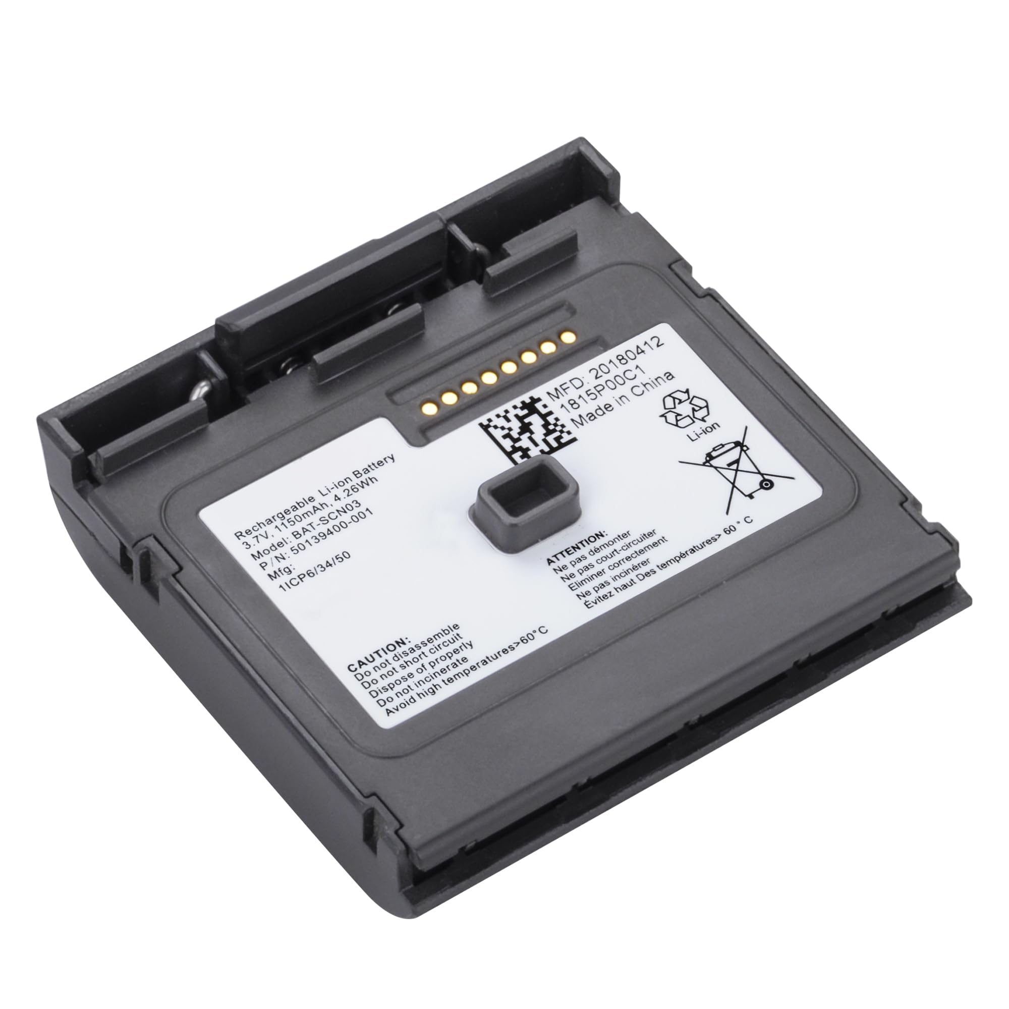 BAT-SCN03 Digital Barcode Scanner Battery Replacement for Honeywell 8680i 8680i Smart Wearable Scanner Lithium Ion Battery PN BAT-SCN02 BAT-SCN02A 50137491-001 1ICP10/34/50 3.7V 1150mAh/4.26Wh